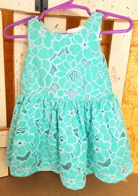 INFANT GIRL Green Print DRESS