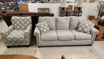 ASHLEY Gray Print SOFA SET