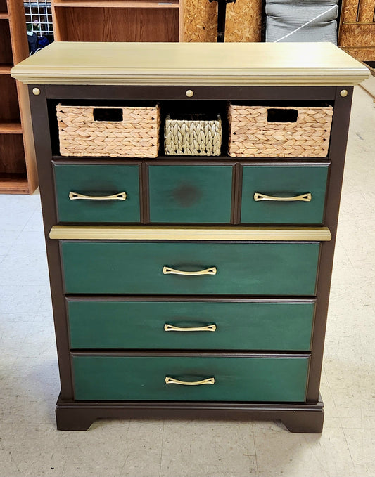Shabby Chic Green CHEST OF DRAWERS